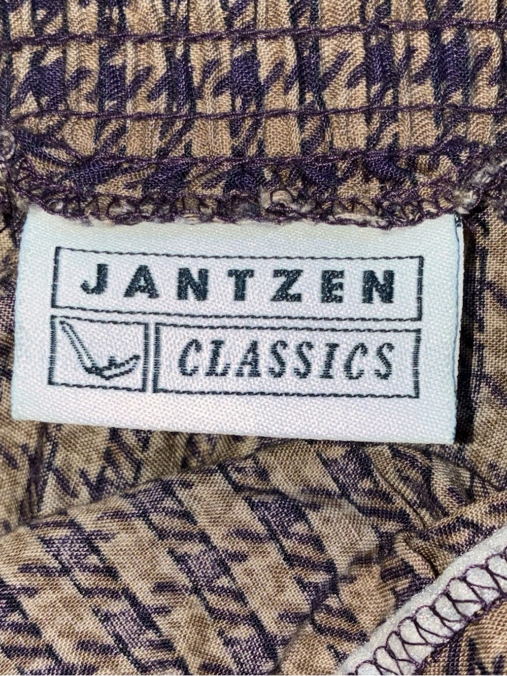 Vintage 90s Jantzen Classics Purple Plaid w Floral Border A-Line Midi Skirt - Picture 3 of 4